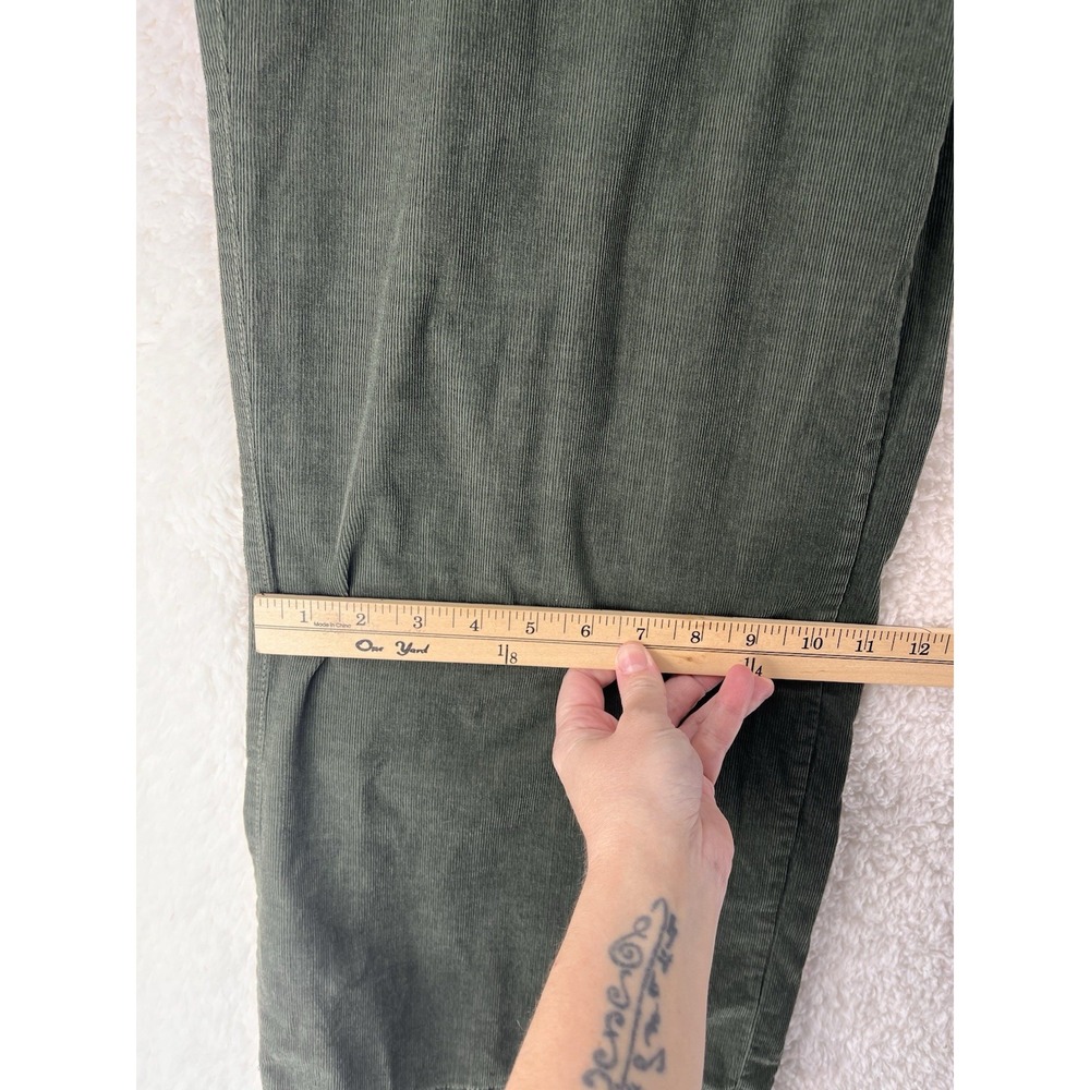 Weatherproof Vintage Pants Women's Size 14 Olive Stretch Wide Leg Corduroy Retro - Picture 6 of 10